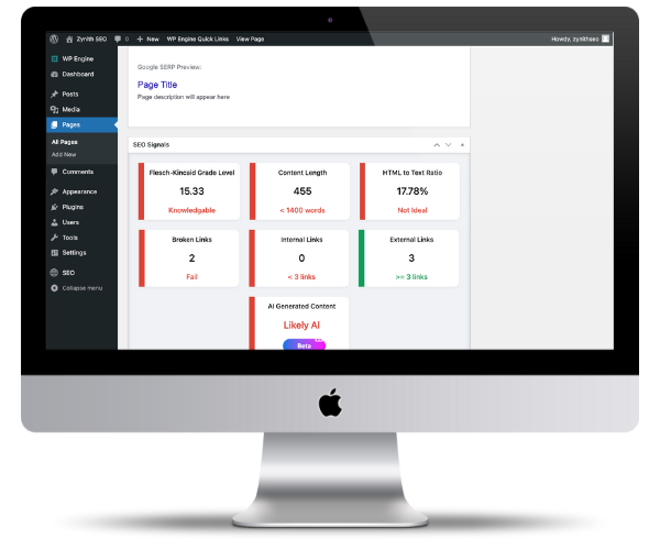 Zynith SEO WordPress Plugin Features